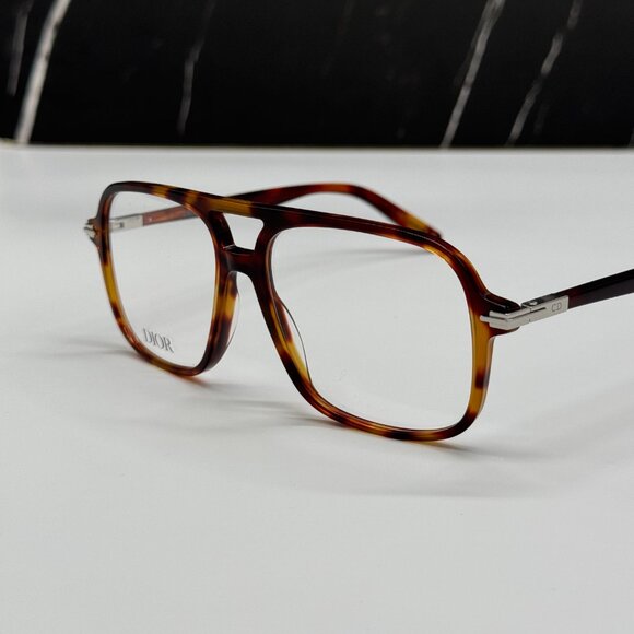 NEW DIOR DIORBLACKSUITO N3I 2500 SQUARE HAVANA EYEGLASSES DIOR - Picture 5 of 9